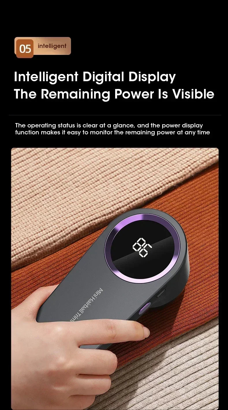 Rechargeable USB Electric Lint Remover – Fast & Efficient Sweater Trimmer with Smart LED, Type-C Charging for Household Use