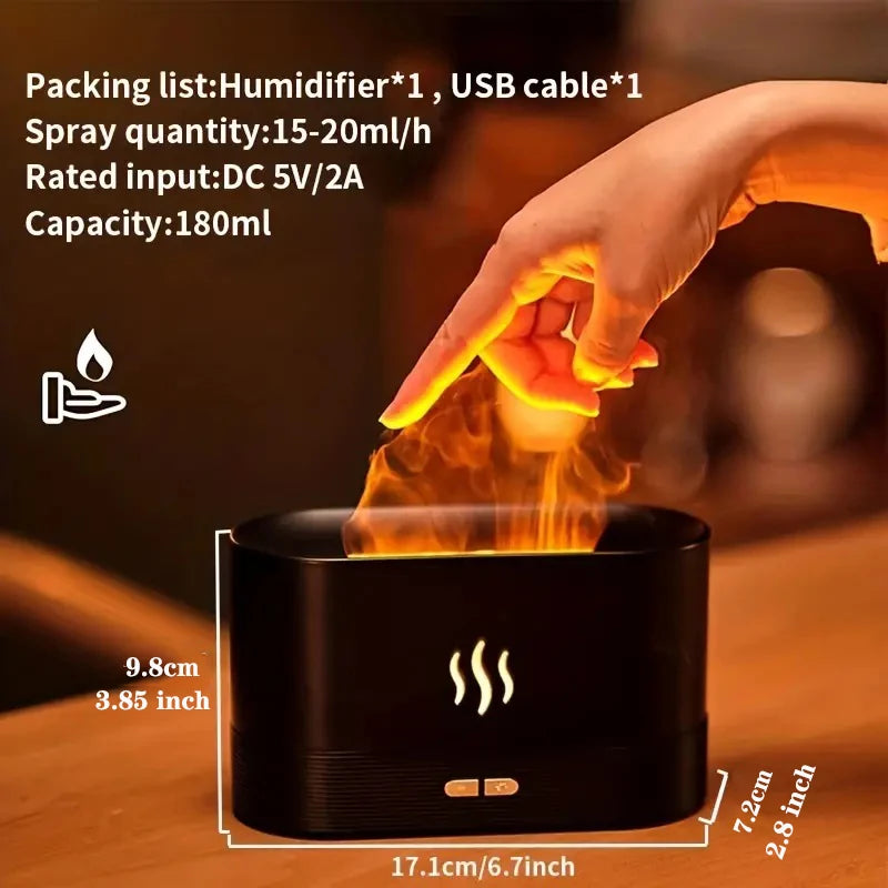 USB Simulation Flame Humidifier & Aromatherapy Machine - Flame Atmosphere Lamp for Home & Office