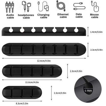 Multifunctional Silicone Cable Organizer Clips – Desktop Cable Management Winder for Home and Office