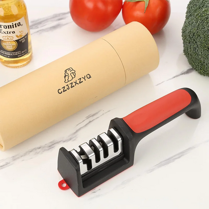 3-in-1 Professional Kitchen Knife Sharpener - 3-Stage Sharpening for Straight and Ceramic Knives