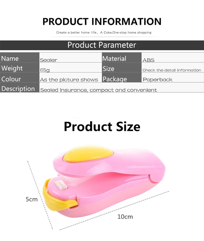 Portable Mini Heat Sealing Machine - Practical Food Clip for Kitchen Accessories & Gadgets