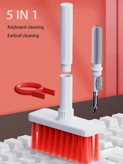 5-in-1 Multifunctional Keyboard Cleaning Brush & Earphone Keycap Puller - Wireless Earbuds & Dust Remover Tool for Computer, Laptops, and Electronics