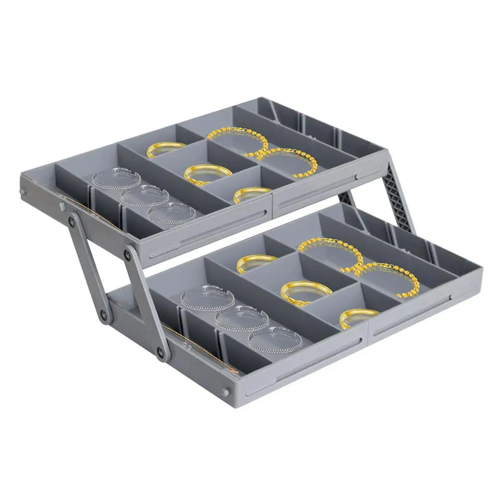 2/3-Tier Adjustable Drawer Organizer Tray – Expandable Jewelry, Makeup, and Desk Storage Box for Home Organization