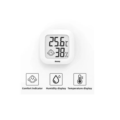 LCD Digital Thermometer Hygrometer - Indoor Temperature and Humidity Sensor Gauge for Home Weather Monitoring