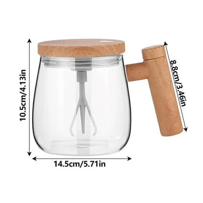 400ML Portable Self-Stirring Blender Mug - Electric Glass Coffee Cup with High-Speed Automatic Mixer