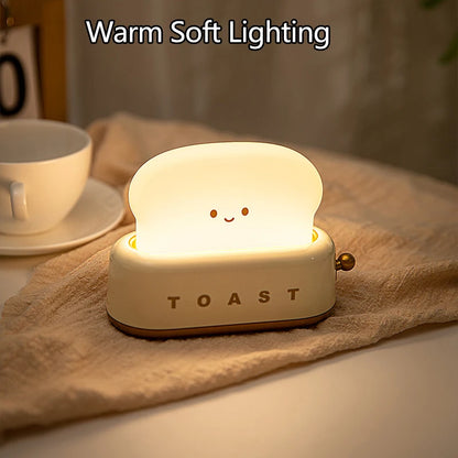 Creative Bread Toast Table Light - USB Rechargeable LED Nightlight