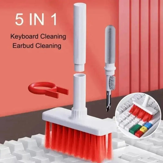 5-in-1 Multifunctional Keyboard Cleaning Brush & Earphone Keycap Puller - Wireless Earbuds & Dust Remover Tool for Computer, Laptops, and Electronics