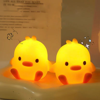 Cute Duck Night Light - Cartoon Animal LED Lamp for Kids' Bedroom & Holiday Gifts