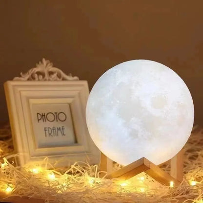 LED Galaxy Moon Lamp Night Light - DIY Moon Globe for Bedroom Décor & Gifts (Warm Light