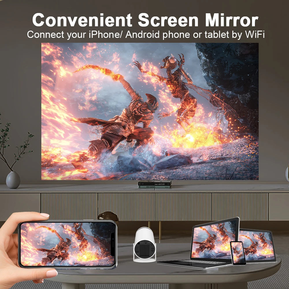 Magcubic 4K WiFi 6 Projector - Android 11, 260 ANSI, Dual WiFi, BT 5.0, 1280x720P Home & Outdoor Cinema - HY300 Pro