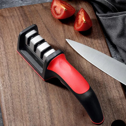 3-in-1 Professional Kitchen Knife Sharpener - 3-Stage Sharpening for Straight and Ceramic Knives