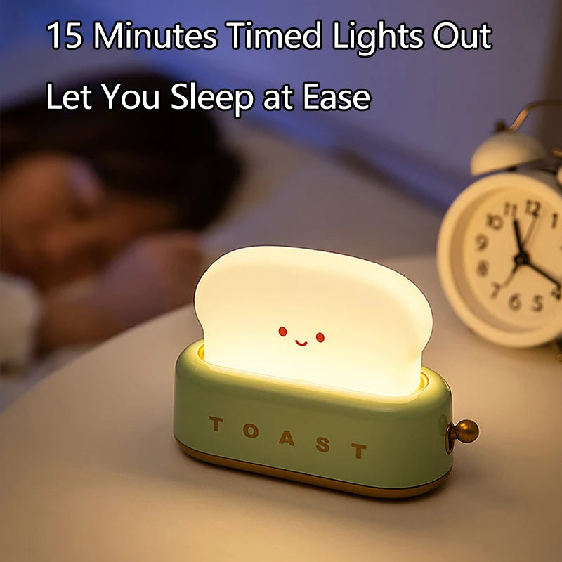 Creative Bread Toast Table Light - USB Rechargeable LED Nightlight