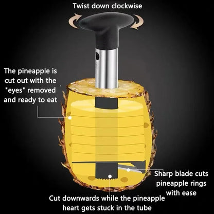 Stainless Steel Pineapple Slicer & Peeler – Easy-to-Use Fruit Cutter for Perfect Pineapple Rings