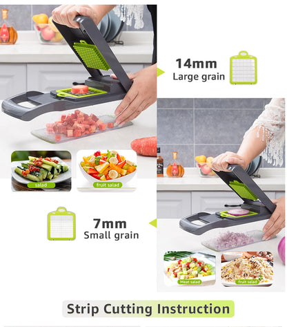 Multifunctional Vegetable Chopper & Grater - Manual Fruit Slicer for Potatoes, Cheese, and Onions