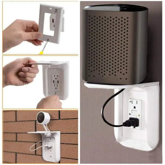 Wall Outlet Storage Holder | Switch Socket Rack for Phone Charging & Bathroom Storage | Strong ABS Wall-Mounted Shelf