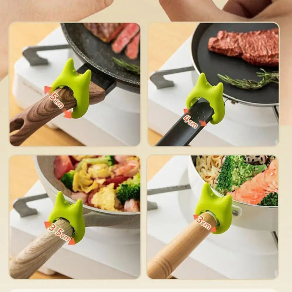 Portable Silicone Pot Lid Clip & Spoon Holder – Anti-Overflow, Heat-Resistant Kitchen Spatula Bracket