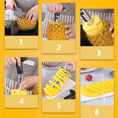 Stainless Steel Pineapple Slicer & Peeler – Easy-to-Use Fruit Cutter for Perfect Pineapple Rings