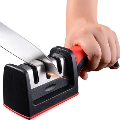 3-in-1 Professional Kitchen Knife Sharpener - 3-Stage Sharpening for Straight and Ceramic Knives