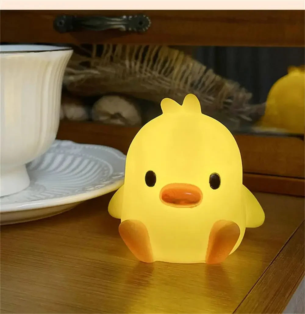 Cute Duck Night Light - Cartoon Animal LED Lamp for Kids' Bedroom & Holiday Gifts