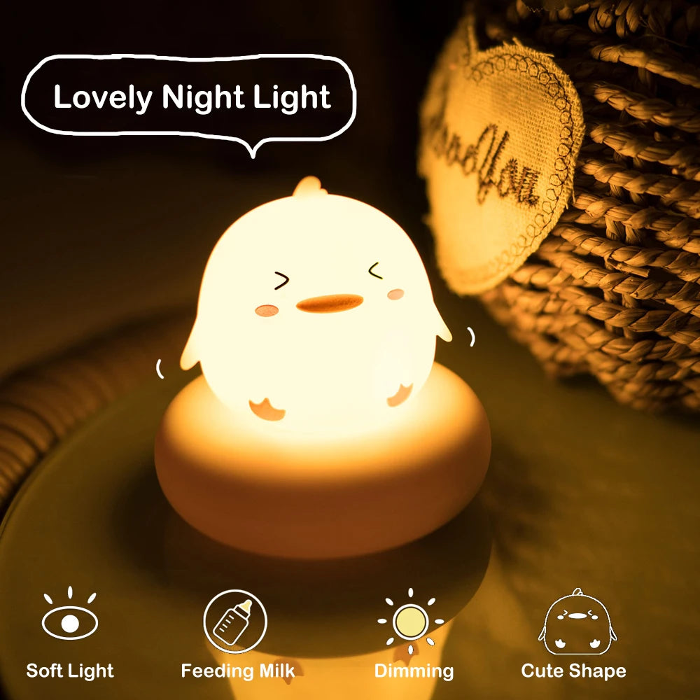 Rechargeable LED Night Light - 3-Level Dimmable Touch-Control Animal nightlight Decor