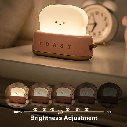 Creative Bread Toast Table Light - USB Rechargeable LED Nightlight