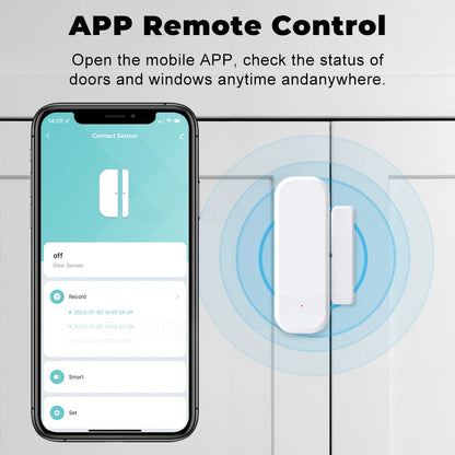 WiFi Smart Door/Window Sensor - Home Security Alarm System with Open/Closed Detection for Alexa and Google Assistant