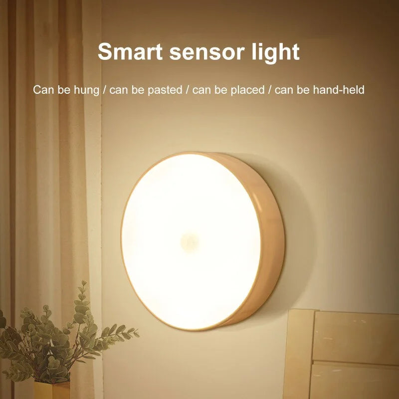 LED Smart Human Body Sensor Night Lamp - Rechargeable Wireless Magnetic Suction Light with Automatic Motion Detection