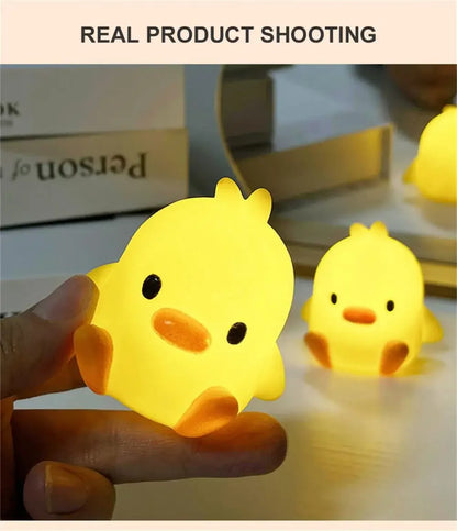 Cute Duck Night Light - Cartoon Animal LED Lamp for Kids' Bedroom & Holiday Gifts