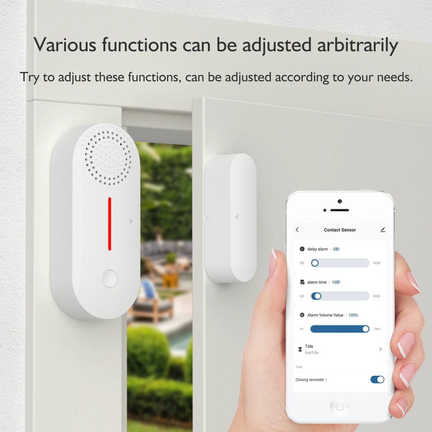 WiFi Smart Door/Window Sensor - Home Security Alarm System with Open/Closed Detection for Alexa and Google Assistant