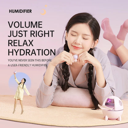 Portable Astronaut Humidifier with LED Light & Aroma Diffuser - USB-Powered for Clean, Hydrated Air | Cute Aesthetic Decor