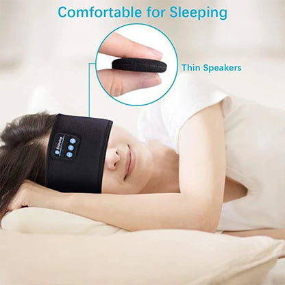 Bluetooth Earphones Sports Sleeping Headband - Elastic Wireless Music Eye Mask, Perfect Gift for Sleep Lovers and Active Lifestyles