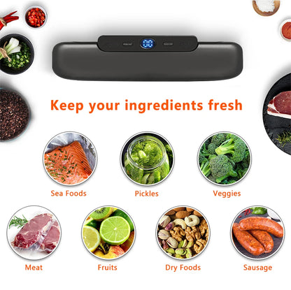 Vacuum Sealer Machine – Electric Food Sealer with 10 Free Vacuum Bags