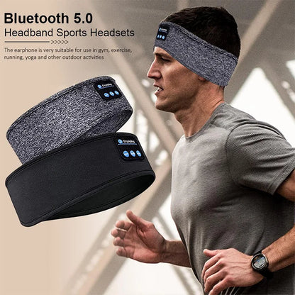 Bluetooth Earphones Sports Sleeping Headband - Elastic Wireless Music Eye Mask, Perfect Gift for Sleep Lovers and Active Lifestyles