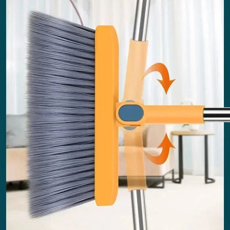 Rotary Long-Rod Broom and Dustpan Set – Non-Stick Hair Multi-Function Cleaning Kit for Household Use
