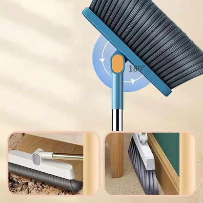 Rotary Long-Rod Broom and Dustpan Set – Non-Stick Hair Multi-Function Cleaning Kit for Household Use
