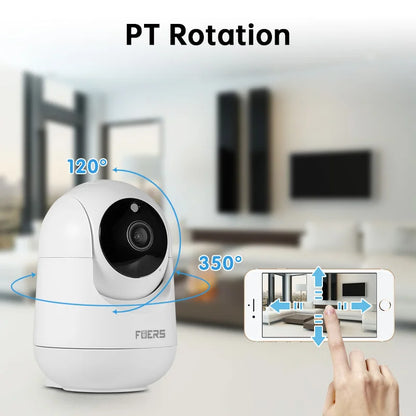 WiFi Indoor Surveillance Camera - Tuya Smart Home IP Security Camera with AI Detection & Automatic Tracking for Baby Monitoring