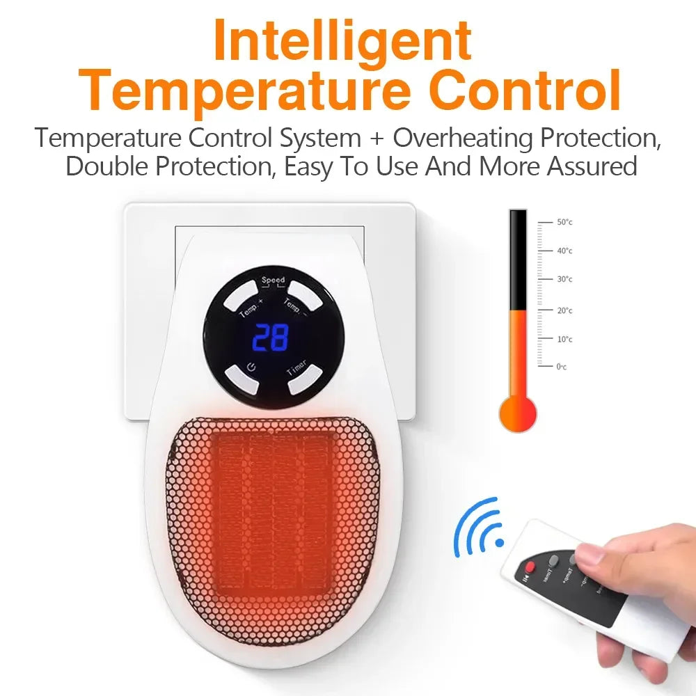 Portable Electric Wall Heater - Mini Radiator with Remote Control for Home Heating