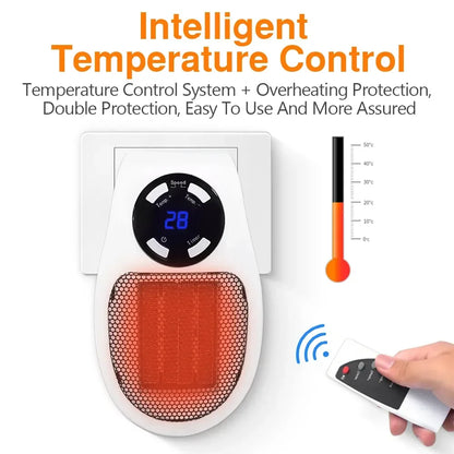 Portable Electric Wall Heater - Mini Radiator with Remote Control for Home Heating