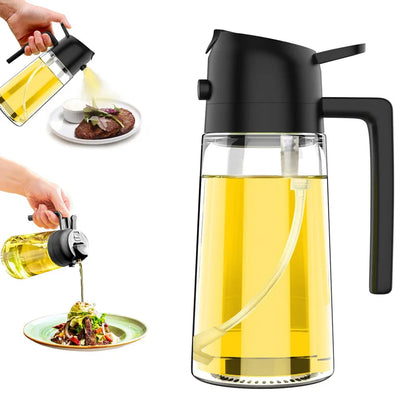 500ml Dual-Purpose Oil Spray Bottle – Leak-Proof Olive Oil Sprayer for Cooking, Baking, BBQ, and Air Fryer Use