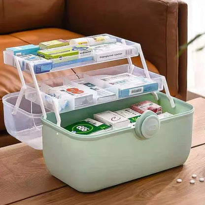 Portable First Aid Kit | Large-Capacity Medicine Organizer Box for Home & Travel