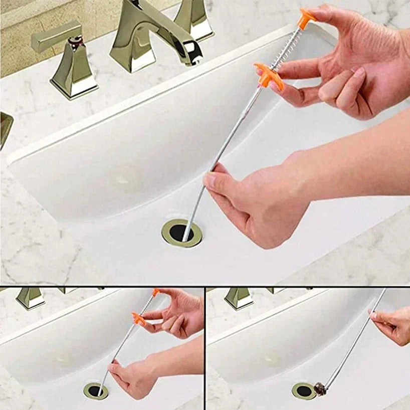 60cm Bendable Drain Clog Dredge Tool – Water Sink Cleaning Hook & Sewer Hair Remover