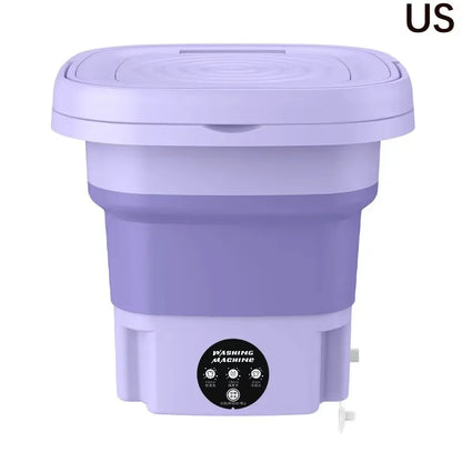 8L Mini Folding Washing Machine – Portable Laundry Washer with Automatic Modes & Drain Basket | Compact & Travel-Friendly