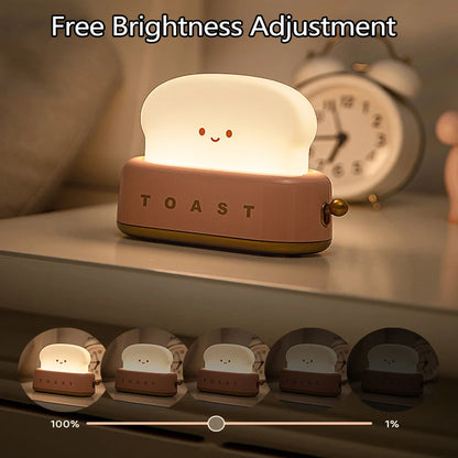 Creative Bread Toast Table Light - USB Rechargeable LED Nightlight