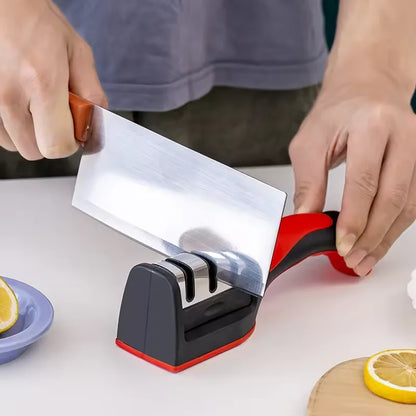 3-in-1 Professional Kitchen Knife Sharpener - 3-Stage Sharpening for Straight and Ceramic Knives