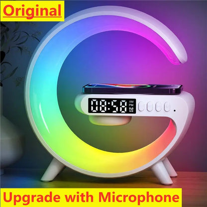 Bluetooth Speaker Wireless Charger Pad Stand - RGB Night Light & Fast Charging Dock