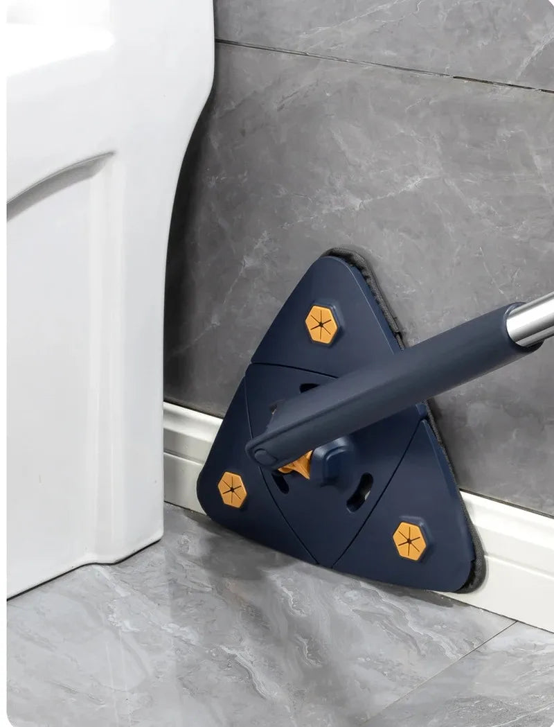 Triangle 360° Cleaning Mop – Telescopic Self-Draining Mop for Household Ceilings, Walls, and Tiles