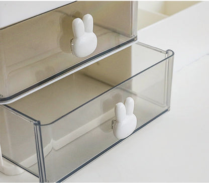 Transparent Desktop Organizer with Drawers – Multi-Functional Storage Box for Office Supplies, Cosmetics, and Stationery