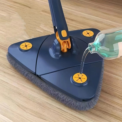 Triangle 360° Cleaning Mop – Telescopic Self-Draining Mop for Household Ceilings, Walls, and Tiles