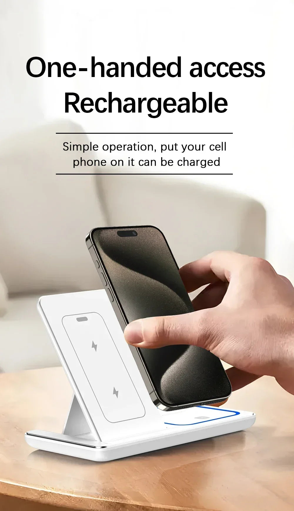 3-in-1 Magnetic Wireless Charging Stand for iPhone 15/14/13/12 Pro Max, Apple Watch 8/7, AirPods Pro - Fast Charging Station