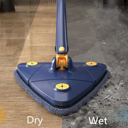 Triangle 360° Cleaning Mop – Telescopic Self-Draining Mop for Household Ceilings, Walls, and Tiles